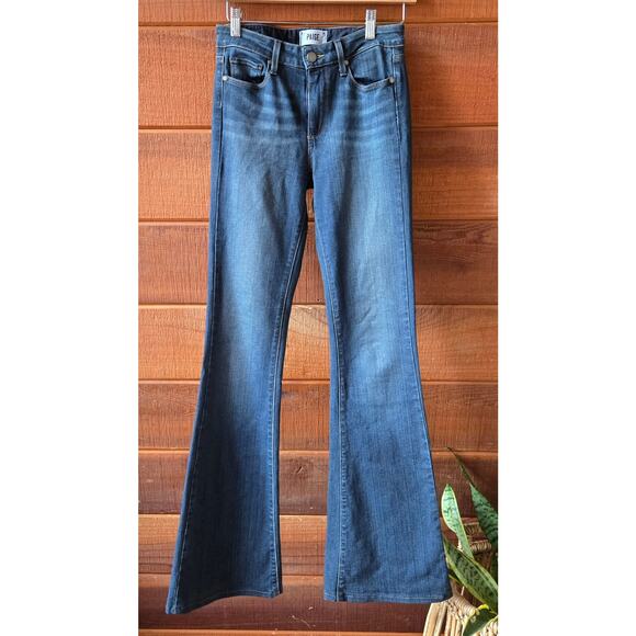 PAIGE Denim - PAIGE High Rise Bell Canyon Women's Size 26 Flare Denim Jeans Blue Stretch Blend